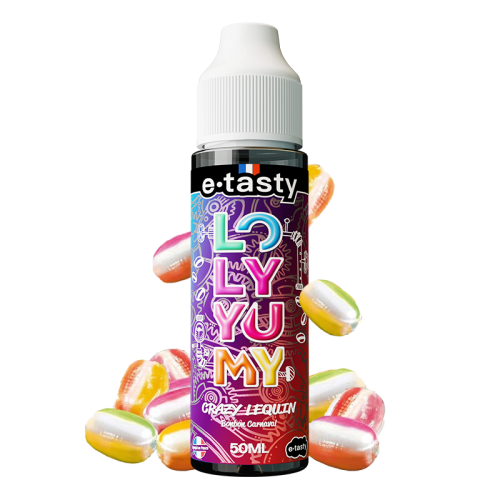 alt="Crazy Lequin 50 ml – e-liquide bonbon carnaval acidulé – Loly Yumy"