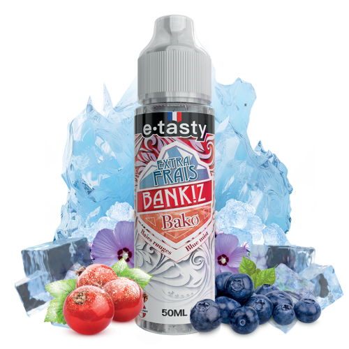 Bako Extra Frais – Bankiz, e-liquide 50 ml baies rouges glacées, blue mist & violette