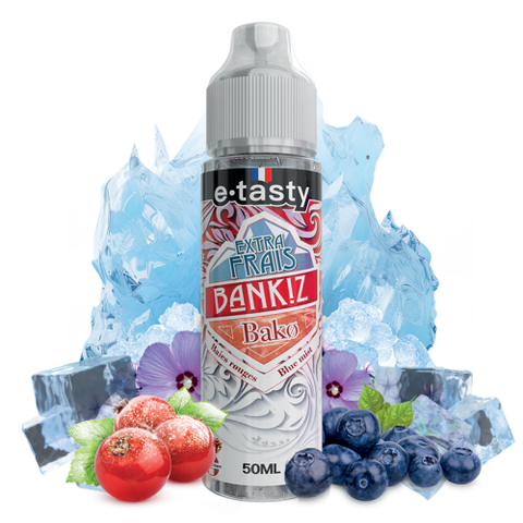 Bako Extra Frais – Bankiz, e-liquide 50 ml baies rouges glacées, blue mist & violette
