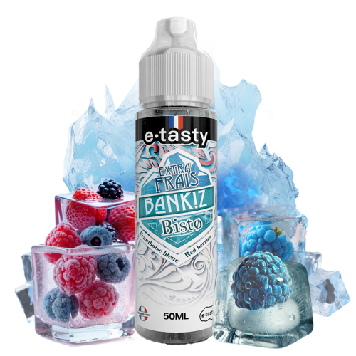 Bisto Extra Frais – Bankiz, e-liquide 50 ml framboise bleue & fruits rouges ultra frais