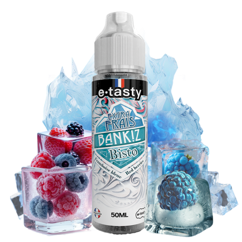 Bisto Extra Frais – Bankiz, e-liquide 50 ml framboise bleue & fruits rouges ultra frais