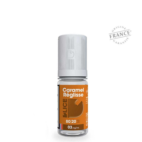 Caramel Réglisse – D'lice, e-liquide 50 ml caramel fondant & réglisse intense