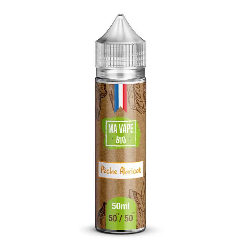 Pêche Abricot – Ma Vape Bio, e-liquide 50 ml fruité bio doux & naturel