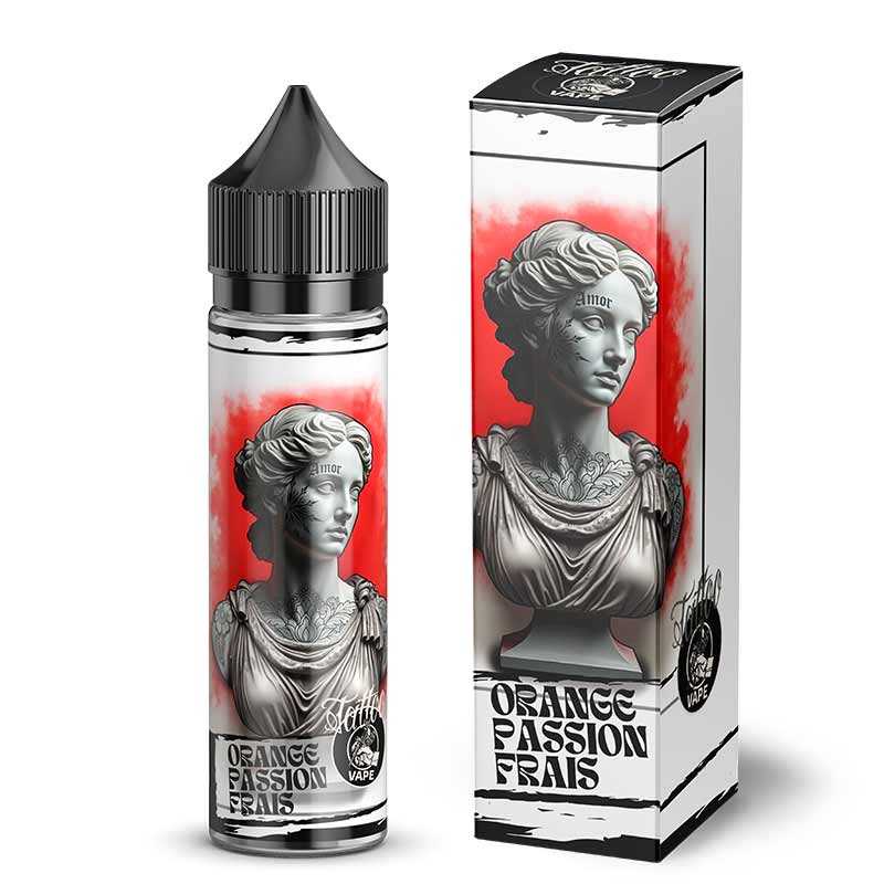 Pascal Squale – Tattoo Vape, e-liquide 50 ml orange, fruit de la passion & fraîcheur intense