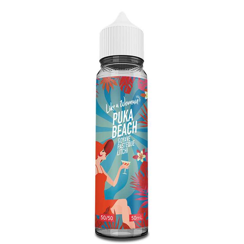 Puka Beach Goyave -Puka Beach – Tattoo Vape, e-liquide 50 ml goyave, pastèque, litchi & fraîcheur intensePastèque - Litchi - Frais