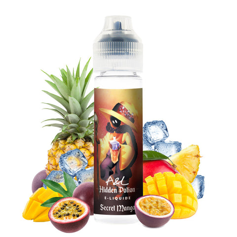 Secret Mango – A&L, e-liquide 50 ml mangue, ananas, passion & fraîcheur tropicale