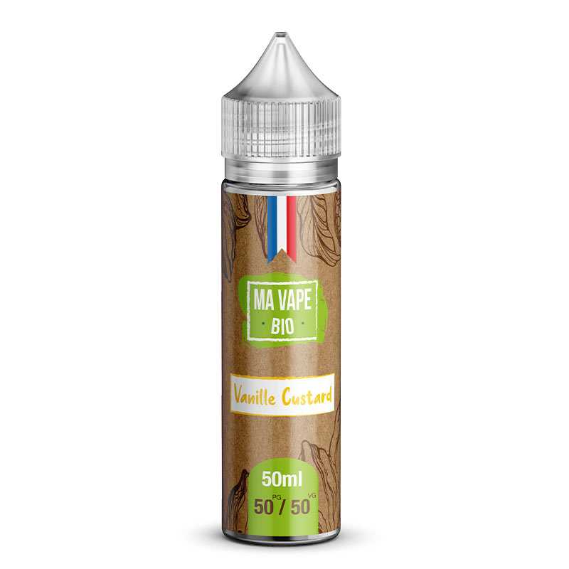 Vanille Custard – Ma Vape Bio, e-liquide 50 ml vanille crémeuse bio & onctueuse
