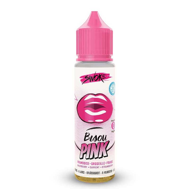 alt="Bisou Pink 50 ml – e-liquide framboise, groseille & fraise"