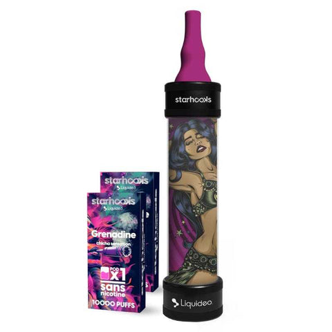 alt="E-Chicha Starhooks – puff 10 000 bouffées avec écran LED"