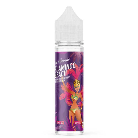 alt="Flamingo Beach 50 ml – e-liquide limonade, citron vert et fruit du dragon frais"