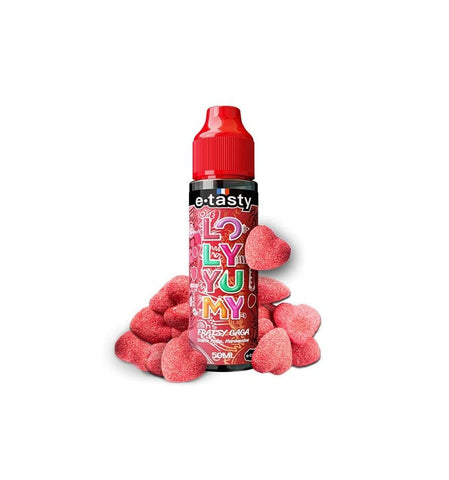 alt="Fraisy Gaga Loly Yumy 10 ml – e-liquide bonbon fraise et guimauve"