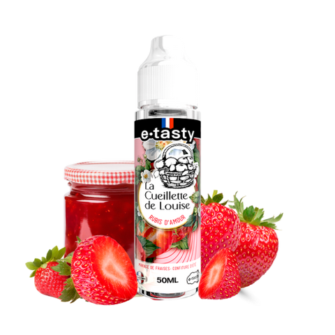 alt="Rubis d’Amour 50 ml – e-liquide fraise confiture d’été – La Cueillette de Louise"