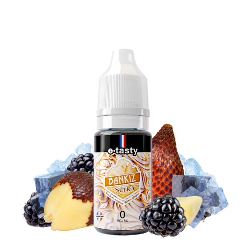 alt="E-liquide Bankiz Serko 10 ml – fruit du serpent et mûres fraîches"
