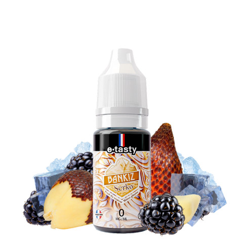 alt="E-liquide Bankiz Serko 10 ml – fruit du serpent et mûres fraîches"
