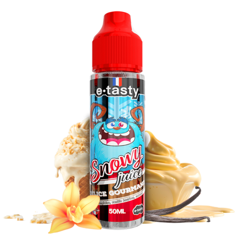 alt="Snowy Juice 50 ml – e-liquide crème anglaise, vanille bourbon & caramel"