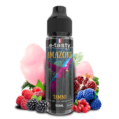 alt="Tambo Amazone 10 ml – e-liquide fruits rouges, grenade, framboise bleue & barbe à papa"