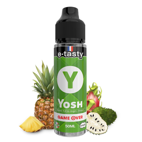 alt="Yosh Gameover 10 ml – e-liquide ananas, pitaya et corossol frais"